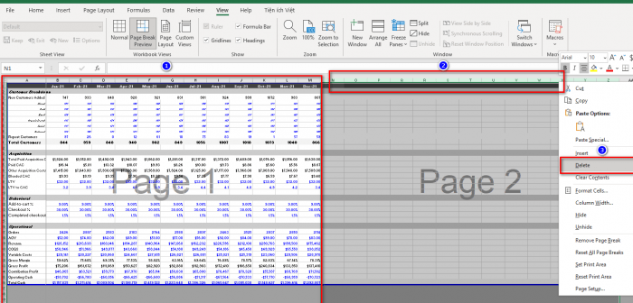 Căn chỉnh in Excel